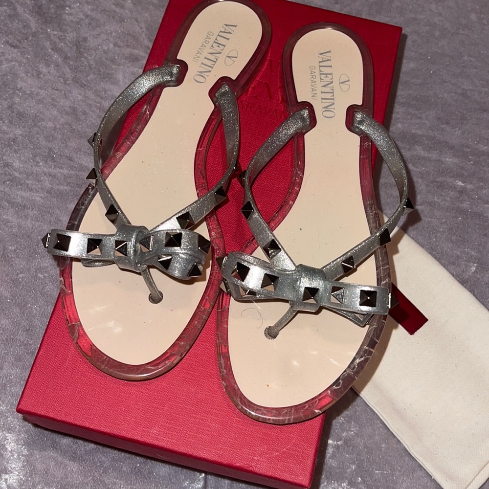 Valentino Glitter thong sandal